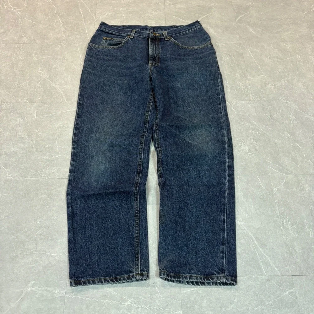Lee Dungarees Mens 36x30 Loose Fit Straight Leg Dark Wash Denim Jeans 2055640
